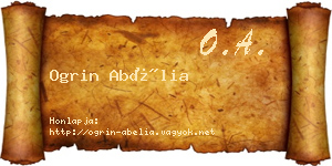 Ogrin Abélia névjegykártya